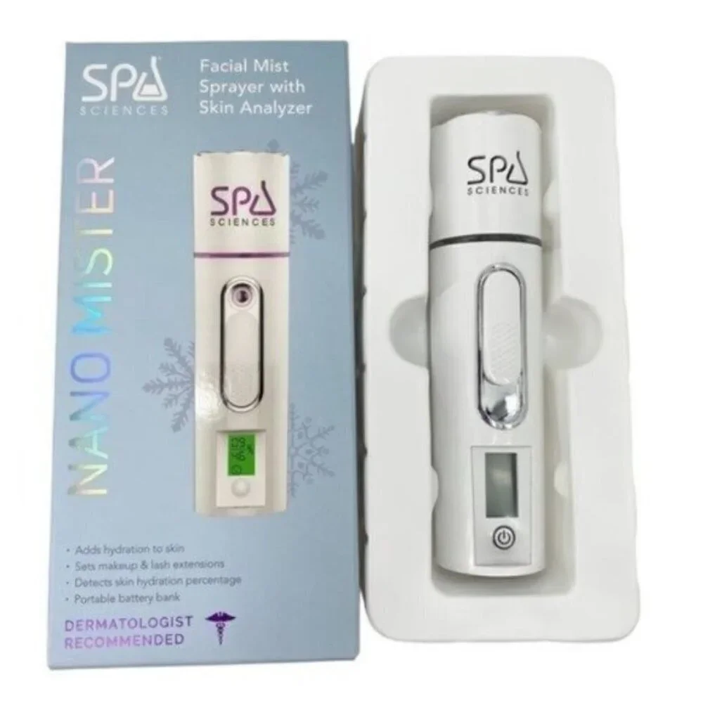 Spa Sciences Nano Mister Compact Facial Mist Sprayer With Digital Skin Analyzer